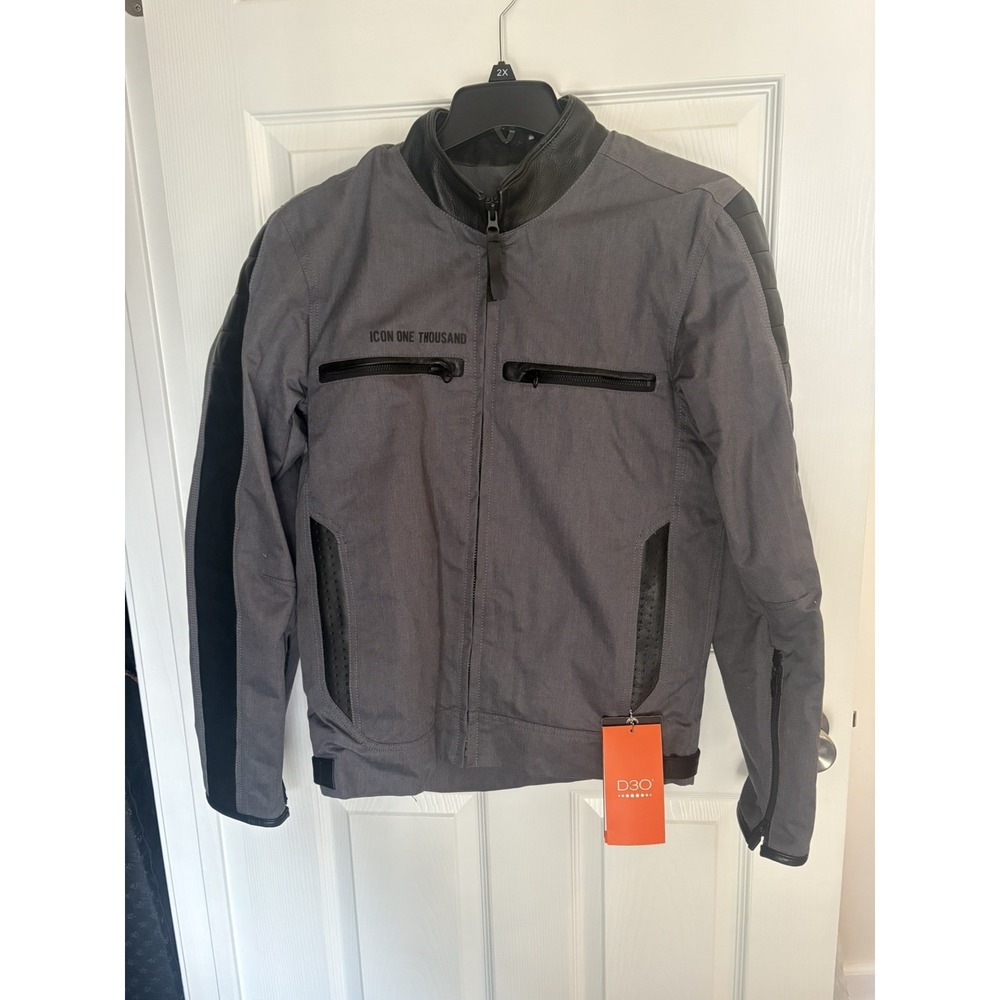 ICON MH1000 WOMENS MOTORCYCLE JACKET D30 GREY/BLACK NWT SMALL